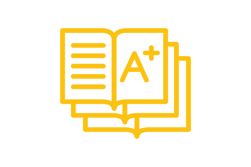 Icon A+ exam in yellow